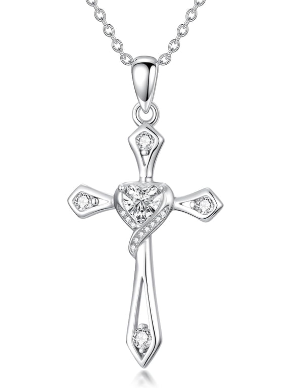 Cross Necklace for Women 925 Sterling Silver Arrow Breast Cancer Celtic Knot Cross Jewelry Birthday Christmas Gifts for Wife Mother