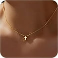 thumbnail image 1 of Cross Necklace for Women, Dainty 14K Gold Silver Plated Cross Choker Christian Necklace Religious Faith Jewelry, 1 of 6
