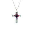 thumbnail image 1 of Cross Necklace w/ Pressed Flowers 18-inch, 1 of 7