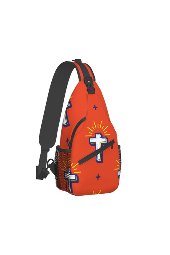 Cross Of Jesus Christ Flat Pattern Crossbody Chest Bags Cross Crucifixion Pockets Pack Messenger Sports Teens Shoulder Bag