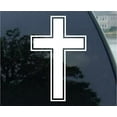 thumbnail image 1 of Cross Outline - Car, Truck, Notebook, Vinyl Decal Sticker (6" White), 1 of 3