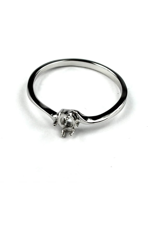 Cross-Over Ring Setting with Oval 6-Prongs Mounting in Sterling Silver 3x5mm | MTR271 (9)