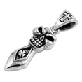thumbnail image 1 of Cross Oxidized Evil Skull Dagger Pendant .925 Sterling Silver Biker Sword Charm Jewelry Female, 1 of 3