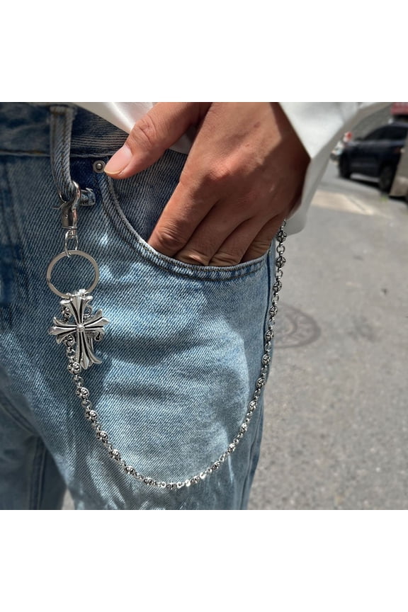 Cross Pants Wallet Chain Biker Trucker Keychain Jean Key Chain for Men Women