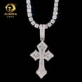 thumbnail image 1 of Cross Pendant. 925 silver, D-color VVS moissanite, fully inlaid with sterling silver. A hip-hop trendy necklace accessory that outshines a diamond tester., 1 of 11