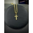 thumbnail image 1 of Cross Pendant Necklace CZ Small 14K Gold Filled Curb Chain Unisex Kids Adults 17x10mm, 1 of 1