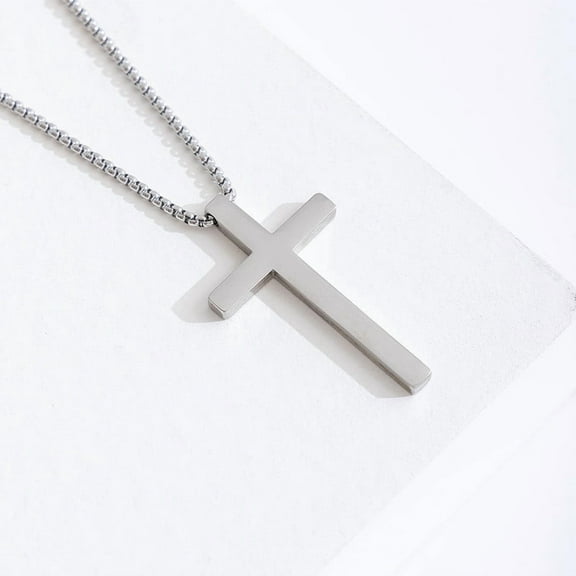 A Cross Pendant Necklace For Men Women Simple Design Necklace Jewelry Gift Everyday Wear Decorative Necklace For Casual Outfit Durable Chain Necklace Unisex Accessories