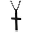 thumbnail image 1 of Cross Pendant Necklace Stainless Steel Cuban Chain Silver Plated Gold Men Women, 1 of 3