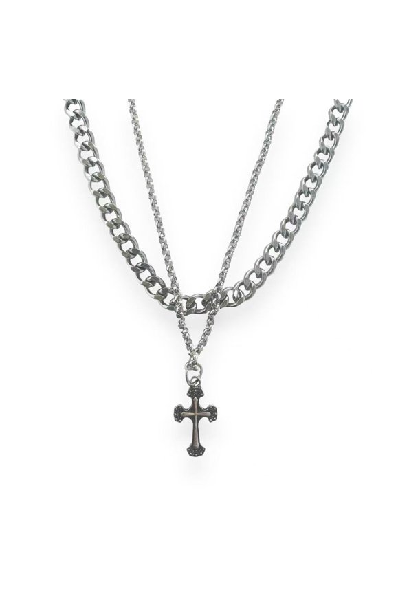 Cross Pendant Necklace for Men Women Streetwear Punk Hip Hop Unisex Style