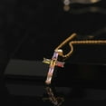 thumbnail image 1 of Cross Pendant Necklace for Women Color Zircon Sense Hip Hop Sweater Necklace for Women Jewelry Valentines Day, 1 of 9