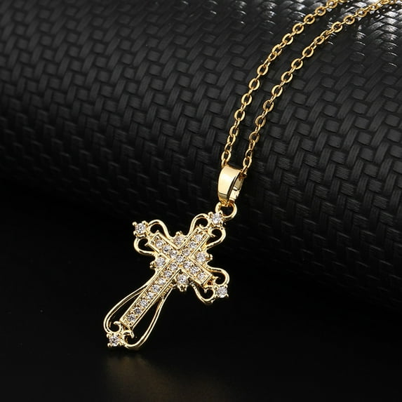 Vireellx Cross Pendant Necklace for Women Colorful Zircon for Women Jewelry Valentines Day