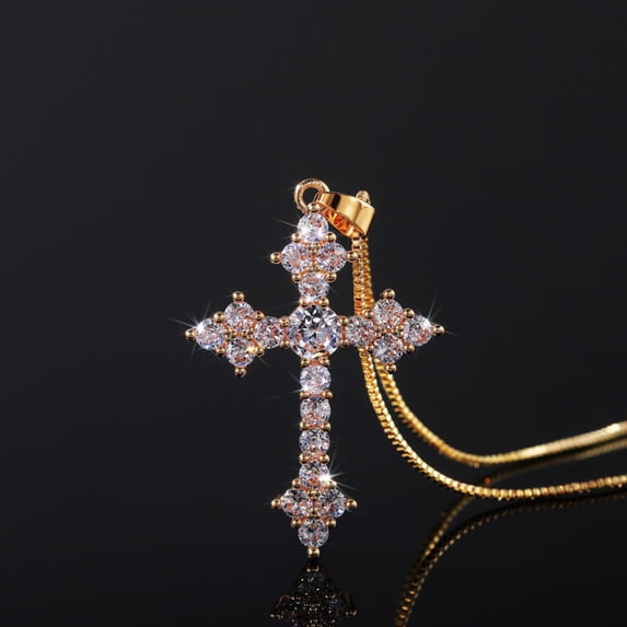 Cross Pendant Necklace for Women Crystal Zircon Necklace for Women Jewelry Valentines Day