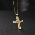 thumbnail image 1 of Cross Pendant Necklace for Women Miniature Zircon Copper Plated Real Gold for Women Jewelry Valentines Day, 1 of 7