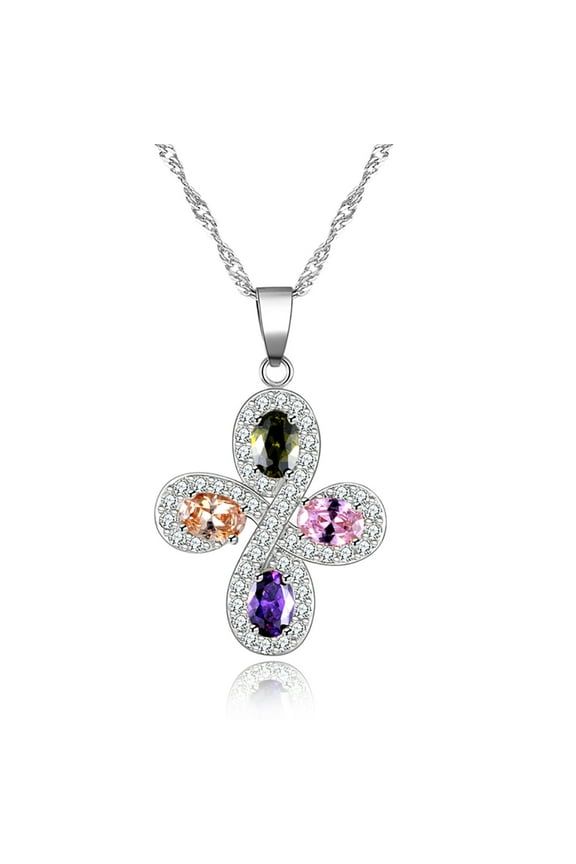 Cross Pendant Necklace for Women Mulit Colored Pave Paved CZ Ginger Lyne Collection
