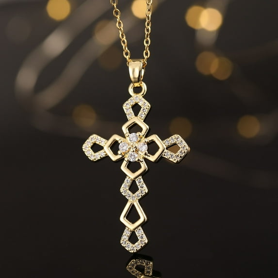 Cross Pendant Necklace for Women Zircon Niche Cross Pendant Necklace for Women Jewelry Valentines Day