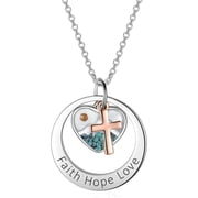 Cross Pendant Necklace with Austrian Crystal  Faith Hope Love  Pendant