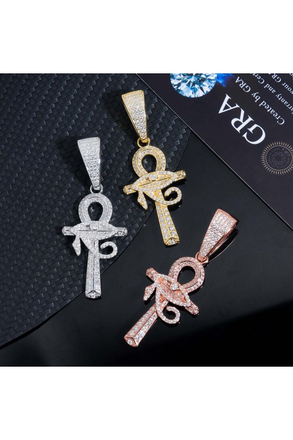 Cross Pendant, S925 Silver, D-Color VVS Moissanite Necklace, Faster Than a Diamond Tester