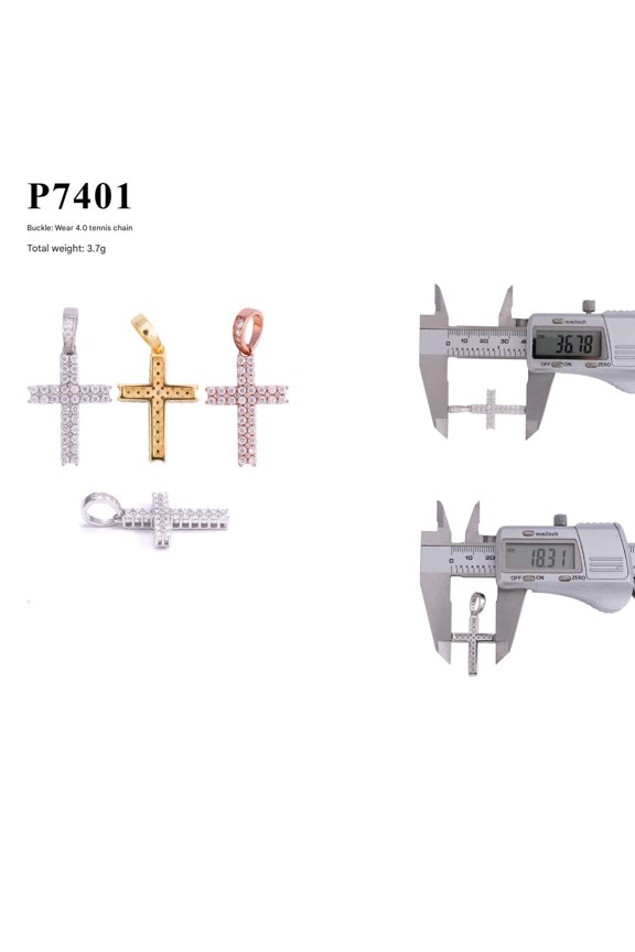 Cross Pendant, S925 Silver, D-Color VVS Moissanite Necklace, Faster Than a Diamond Tester