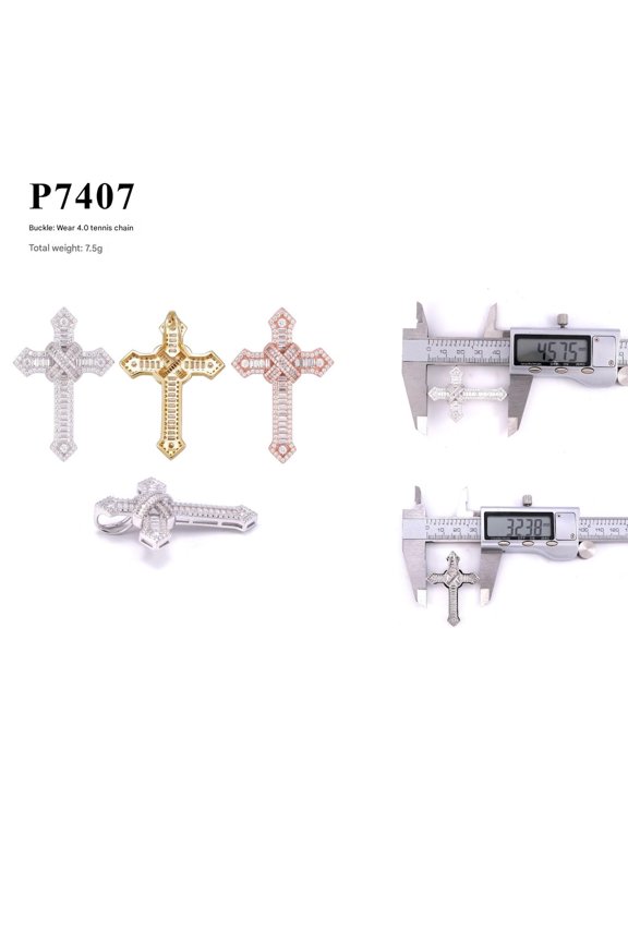 Cross Pendant, S925 Silver, D-Color VVS Moissanite Necklace, Faster Than a Diamond Tester