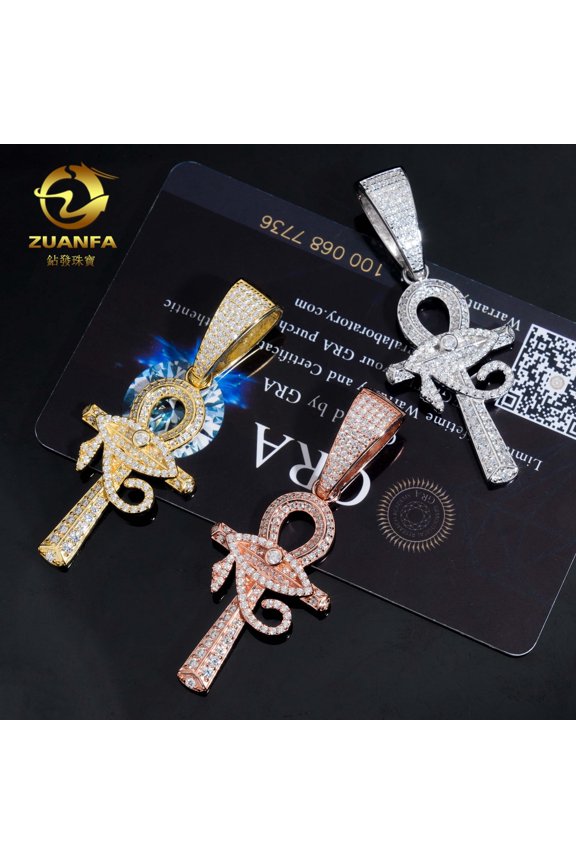 Cross Pendant, S925 Silver, D-Color VVS Moissanite Necklace, Faster Than a Diamond Tester