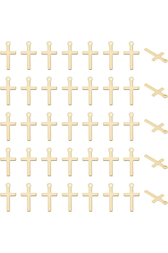 Cross Pendants Metal Crosses Faith Charms Smooth Small Crucifix Cross Charms Dangle Charm 1 Set