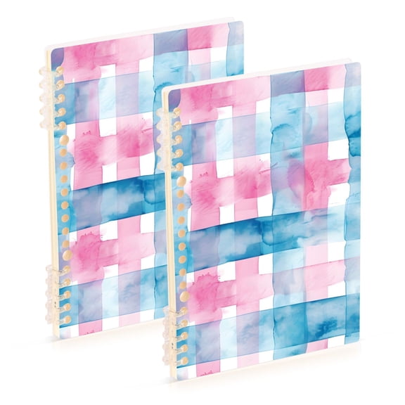 Cross Pink Blue Ring Binder Notebook Journey Note Diary College Ruled Spiral Notebook Study Loose Leaf Paper A5 60 Pages