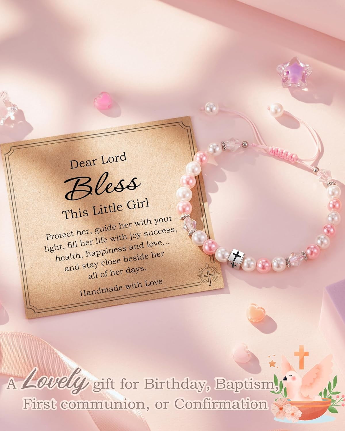 Baptism Gifts For Girl UPROMI Cross Necklace Christian Mothers Day Gifts  For Women Girl Christening Favors, image size:1200x1500