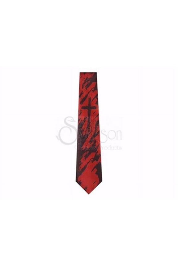 Cross Polyester Tie, Red