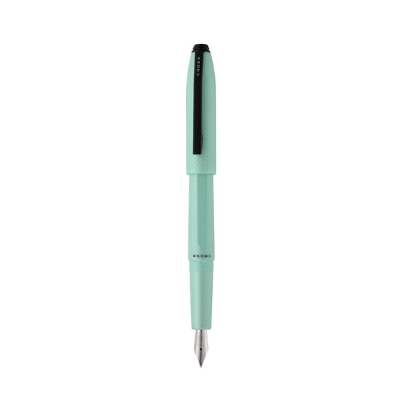 Cross Prism Seafoam Resin with Polished Black Appointments and Polished Chrome Stainless Steel Medium Nib Fountain Pen