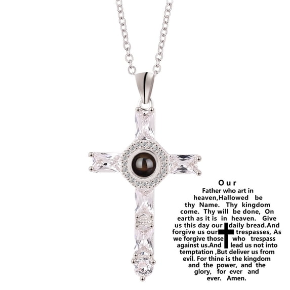 Cross Projection Necklace Christian Bible Projection Pendant Necklace Gift