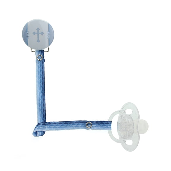 Cross Ribbon Pacifier Clip