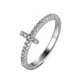 thumbnail image 1 of Cross Ring Religion Women White Gold Plated Cubic Zirconia Ginger Lyne Collection, 1 of 5
