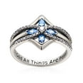 thumbnail image 1 of Cross Ring Vintage Tone Sterling Silver With God All Things Are Possible CZ Band Rings, 1 of 6