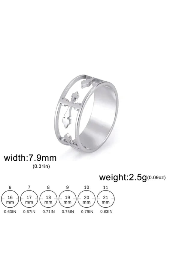 Cross Ring Women Men Stainless Steel Ring Religious Christian Jewelry Gift
