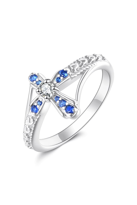 Cross Ring for Women 925 Sterling Silver Faith Rings Christian Religious Jewelry Mothers Gifts for Mom Grandma (8)