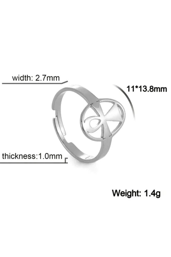 Cross Ring for Women Stainless Steel Cravat Finger Ring Vintage Jewelry