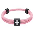 thumbnail image 1 of Cross Rope Bracelet, Pendant Charm Bracelet with Cross Motif, Minimalist Cord Bracelet Unisex, Everyday Wear Gift Idea for Him Her, 1 of 1