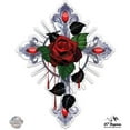 thumbnail image 1 of Cross Roses - 3" Vinyl Sticker - For Car Laptop I-Pad Phone Helmet Hard Hat - Waterproof Decal, 1 of 1