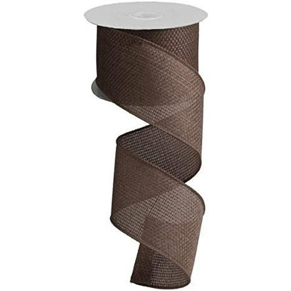 Cross Royal Burlap Wired Edge Ribbon - 2.5" x 10 Yards Mocha