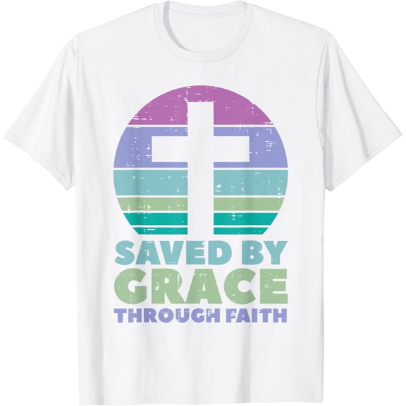 Cross Saved By Grace God Jesus Christian Men Women Kids T-Shirt100% cotton