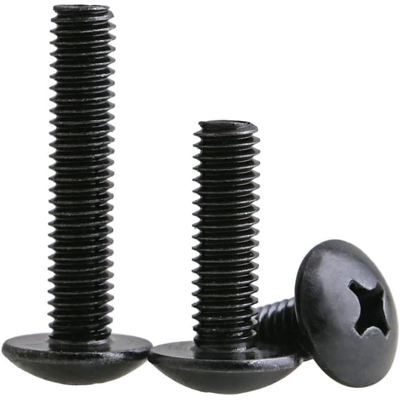 Cross Screws,Self Tapping Screws,M3/M4/M5 Steel Black Cross Recessed Truss Big Head Machine Screw Metric Thread Mushroom Head Bolt M5,10mm (50pcs) (Color : M5, Size : 16mm (30pcs))
