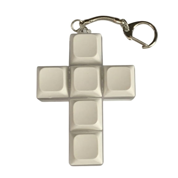 Cross Shape Fidget Button Sensory Clicker for Stress Relief Tactile Handheld Desk Gadget for Focus and Calm Decompression Artisan Display Hobbyist White