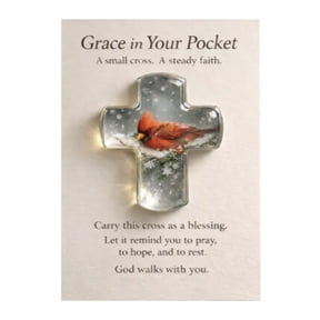 Cross Shape Pocket Hug Gift Exchange, Featuring A Red Bird Design,Acrylic Figurine, Includes Greeting Card,Perfect as A Gift to Commemorate Friendship, Such as Easter or Valentine'S Day.