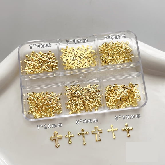 Cross-Shaped Rivet Nail Art Accessory Set - Unique DIY Nail Design Essentials for Creative Nail Art