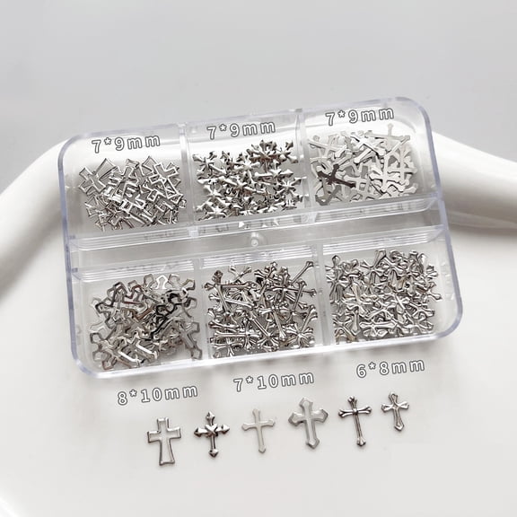 Cross-Shaped Rivet Nail Art Accessory Set - Unique DIY Nail Design Essentials for Creative Nail Art