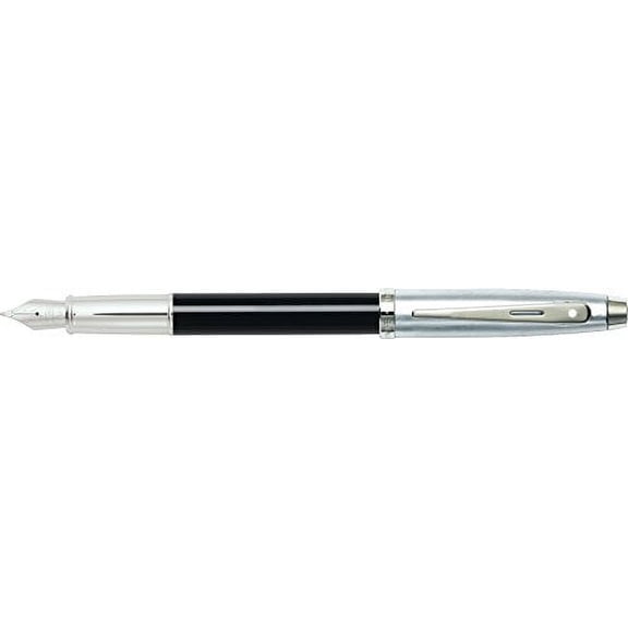 Cross Sheaffer 100 Black Lacquer W/ Chrome TrimAnd Fine Nib Fountain Pen