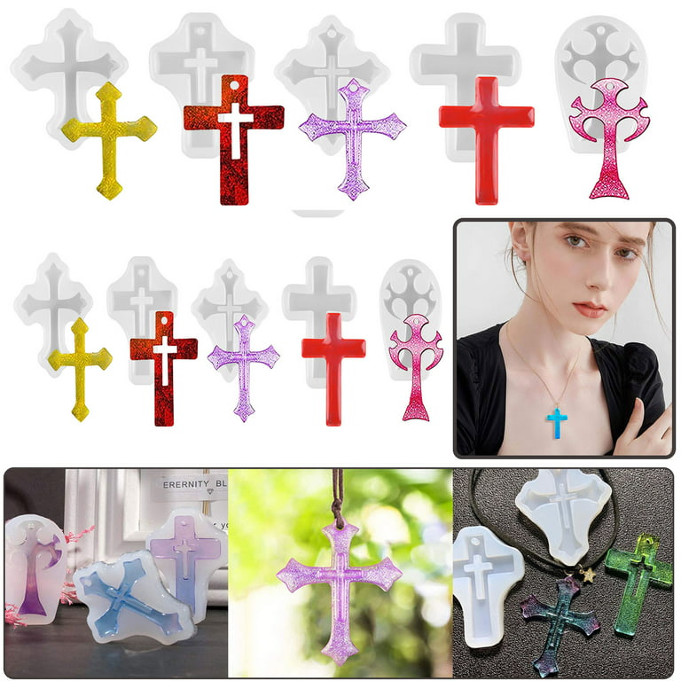 Cross Silicone Resin Molds, TSV Cross Cake Mold Charms Pendants DIY Molds,  Crystal Epoxy Resin Mould, Crossed Shape Keychain Resin Casting Molds for  Jewelry DIY Craft, Necklace Earrings Bracelet 