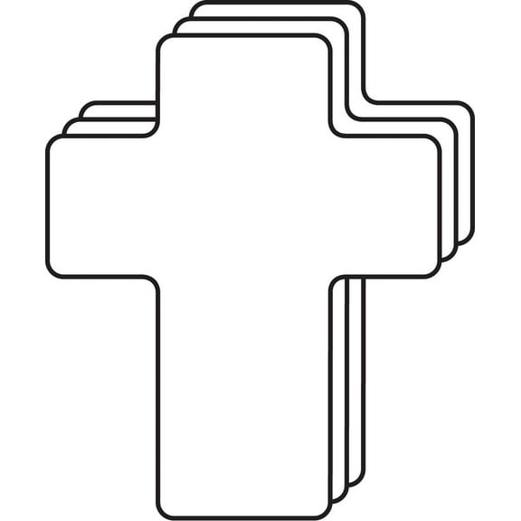 Cross Single Color Creative Cut-Outs, 5.5in, 31 pcs