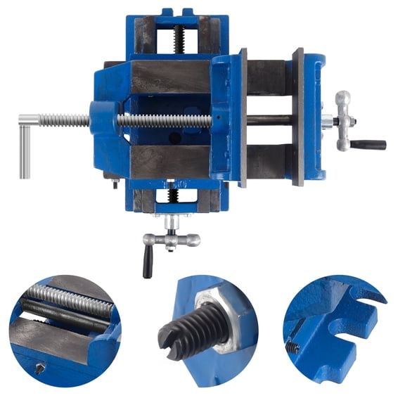 Cross Slide Vise, 6" Capacity, Precision Ground, Drill Press Table Vise, for Brake Rotor Drilling, Wood Shaping, Maintenance Tasks