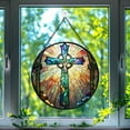 thumbnail image 1 of Cross Stained Glass Suncatcher, Cross Glass Suncatchers for Windows For Merry Christmas, 1 of 7